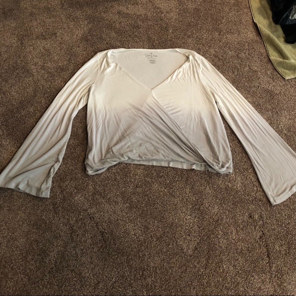 American Eagle Soft & Sexy Bell Sleeve Ombré’d Top